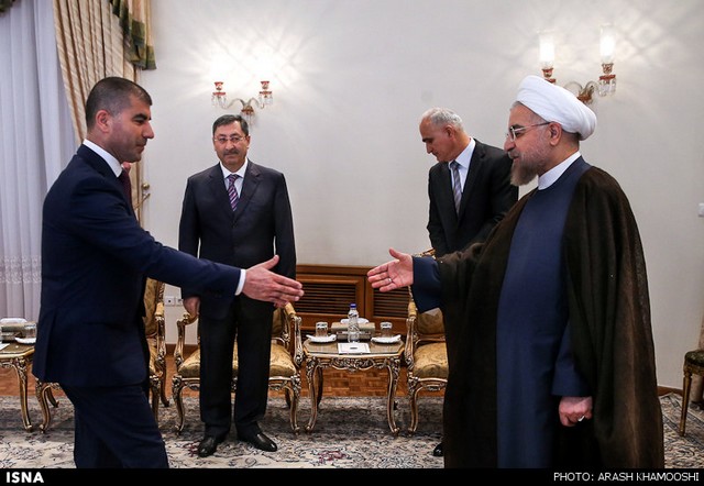 دیدار وزیر اقتصاد آذربایجان با روحانی (عکس)