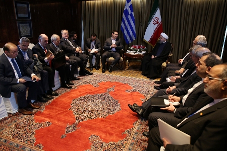 دیدار روحانی و نخست وزیر یونان (+عکس)