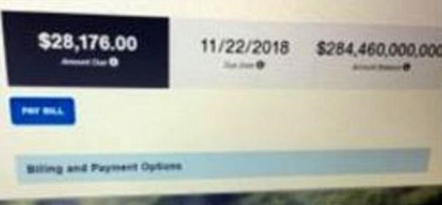 صدور قبض برق ۲۸۴ میلیارد دلاری برای یک شهروند آمریکایی (+عکس) صدور قبض برق ۲۸۴ میلیارد دلاری برای یک شهروند آمریکایی (+عکس)