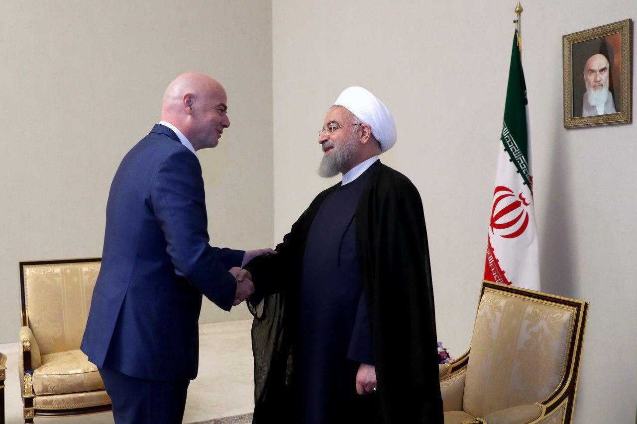 دیدار رئیس فیفا با روحانی (عکس)