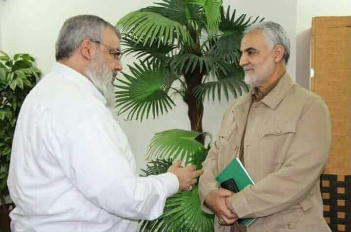 تصویری از دیدار سردار سلیمانی با دبیرکل حزب‌الله لبنان