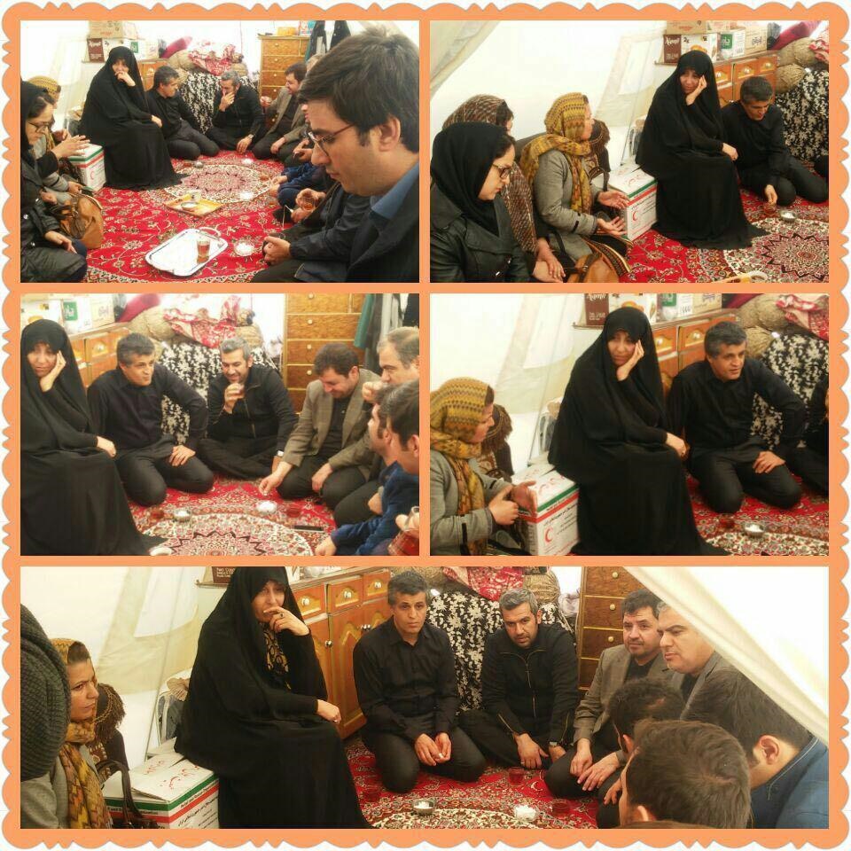 حضور فرزندان آیت‌الله هاشمی در چادر زلزله‌زدگان سرپل ذهاب (عکس)