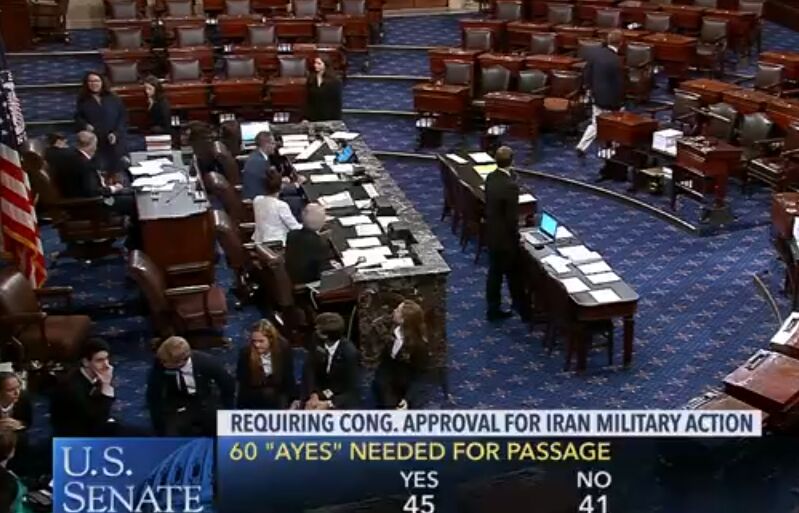 طرح موافقت کنگره برای حمله به ایران رای نیاورد/ ترامپ برای جنگ علیه ایران مختار است
