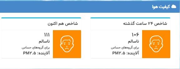 هوای تهران: ناسالم برای گروه‌های حساس