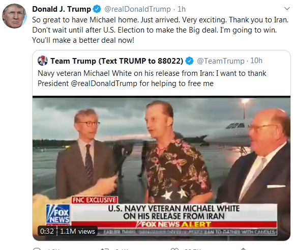 ترامپ: من در انتخابات برنده خواهم شد؛ ایران صبر نکند از همین حالا  با من مذاکره کند ترامپ: من در انتخابات برنده خواهم شد؛ ایران صبر نکند از همین حالا  با من مذاکره کند