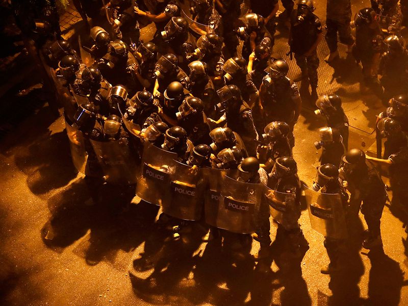 پلیس لبنان در تظاهرات