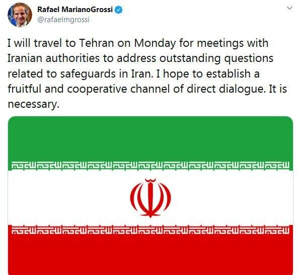 مدیرکل آژانس: دوشنبه به تهران می آیم مدیرکل آژانس: دوشنبه به تهران می آیم