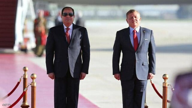 دیدارهای جداگانه پادشاه اردن با عبدالفتاح سیسی و مصطفی الکاظمی در امان پادشاه اردن با عبدالفتاح سیسی