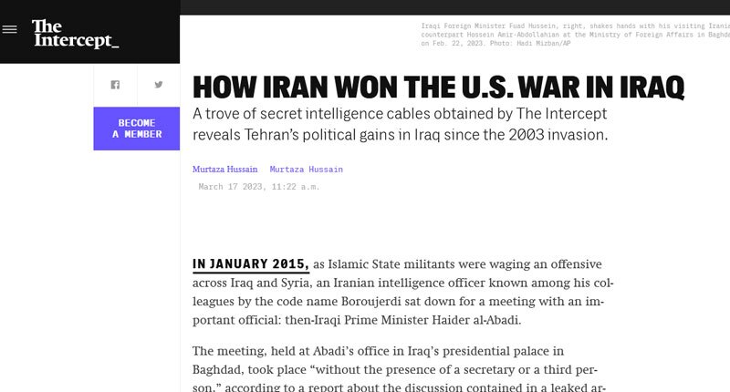 اینترسپت: چگونه ایران در جنگ آمریکا در عراق پیروز شد