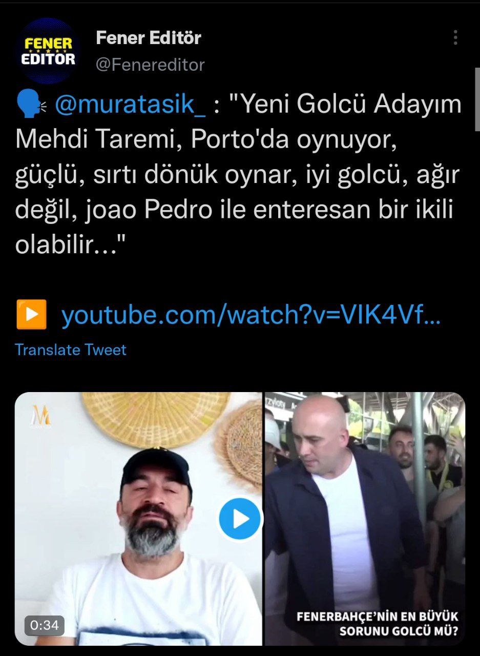 درخواست مدیر فنرباغچه برای جذب مهدی طارمی درخواست مدیر فنرباغچه برای جذب مهدی طارمی