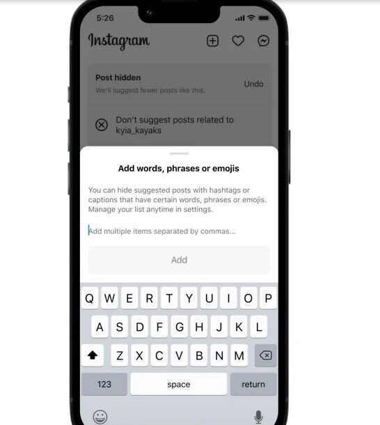 واژههای خاص در پستهای پیشنهادی اینستاگرام فیلتر میشوند واژههای خاص در پستهای پیشنهادی اینستاگرام فیلتر میشوند