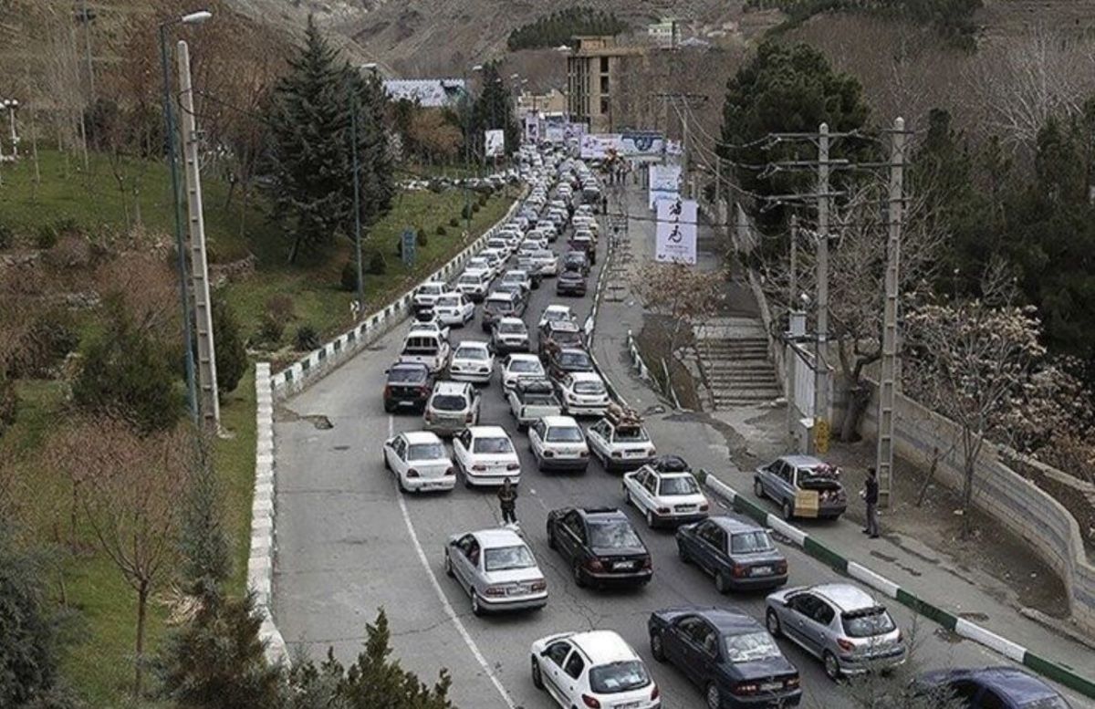 ترافیک سنگین در جاده کرج - چالوس