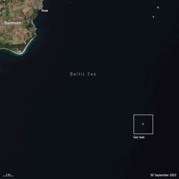 تصویر نشت خطوط لوله گاز نورد استریم از فضا ! (+عکس)