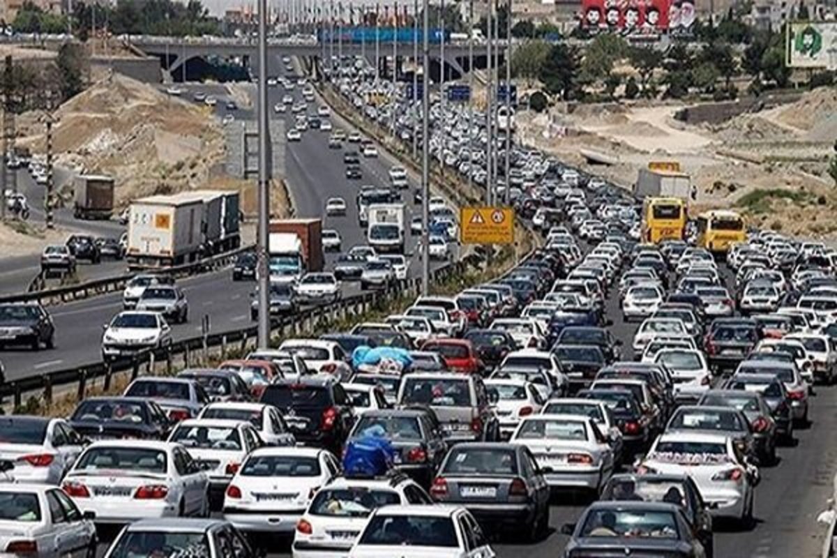 ترافیک سنگین در جاده چالوس