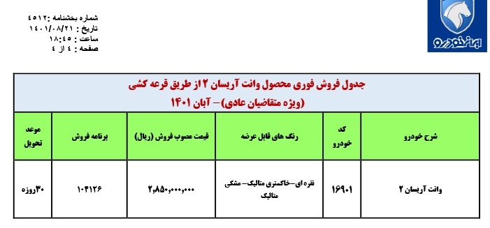 آغاز فروش فوری آغاز فروش فوری