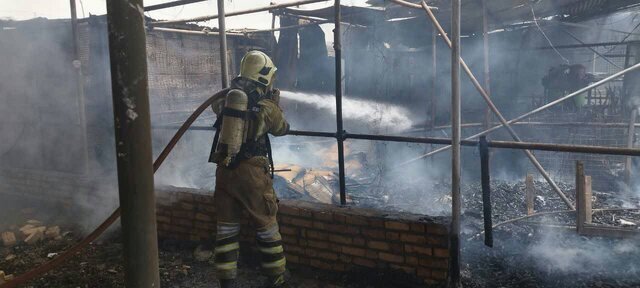 آتش‌سوزی در بازار گل/ هشدار آتش‌نشانی درباره ایمنی بازارگل امام‌رضا