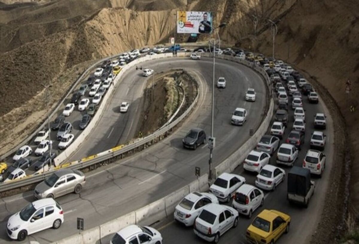 ترافیک سنگین در جاده کرج - چالوس