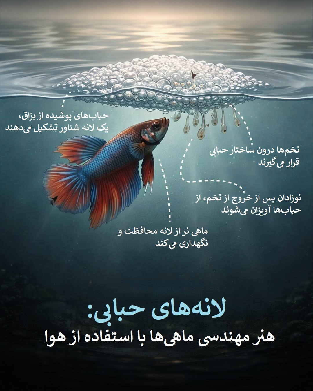 اینفوگرافیک ماهی هایی که با بزاق دهان برای فرزندانشان لانه می سازند اینفوگرافیک ماهی هایی که با بزاق دهان برای فرزندانشان لانه می سازند