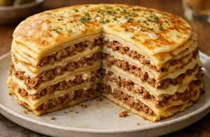 طرز تهیه کرپ هزار لایه با گوشت خوشمزه و خانگی