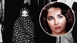 تاریخ به روایت تصویر / صحن ورودی امامزاده شاهچراغ، الیزابت تیلور با چادر