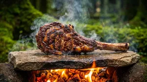 یک ساعت آشپزی ابتدایی و پخت استیک در دل طبیعت
