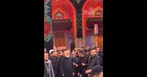 ورود فرزند ارشد رهبر شهید ایران به حرم مطهر امام حسین (ع)