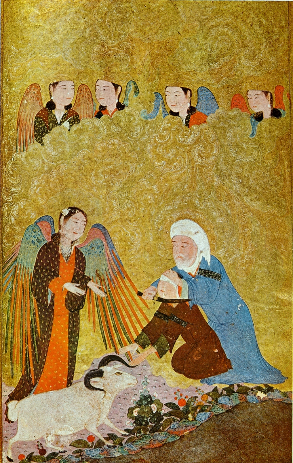 فداکاری ابراهیم- گلچین تیموری، شیراز، 11-1410، موزه گلبنکیان، لیسبون فداکاری ابراهیم- گلچین تیموری، شیراز، 11-1410، موزه گلبنکیان، لیسبون