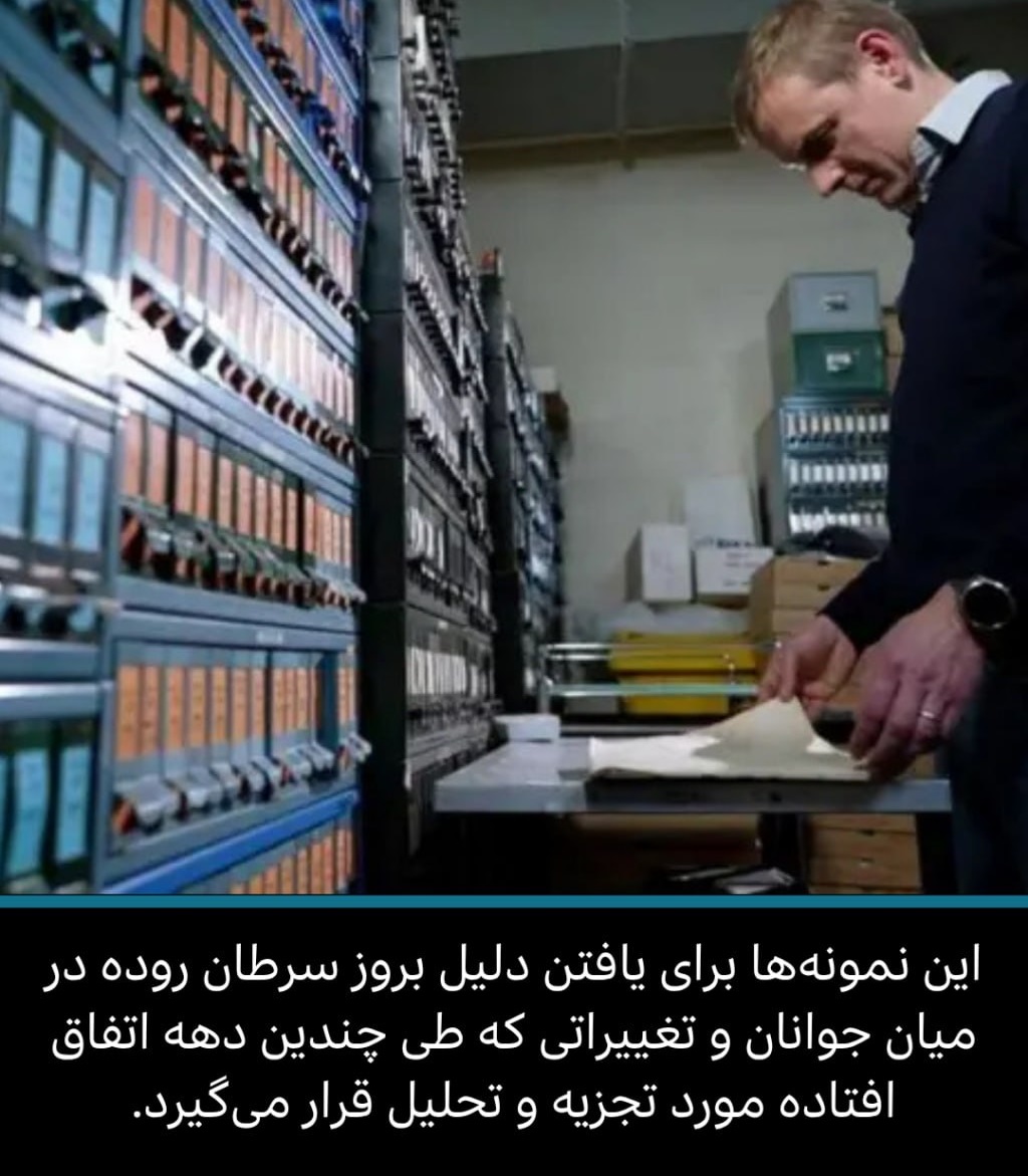 پروفسور ترور گراهان از مرکز پژوهشهای سرطان نمونههای سرطان روده را بررسی میکند پروفسور ترور گراهان از مرکز پژوهشهای سرطان نمونههای سرطان روده را بررسی میکند