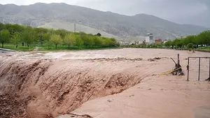 نجات معجزه‌آسای زن و شوهر جوان از خودروی گرفتار در سیلاب (فیلم)