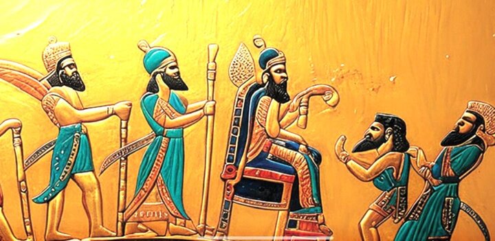 مراسم بار عام و ادای احترام به شاه عیلامی کیتین هوتران نقش شده بر جام ارجان (بهبهان) مراسم بار عام و ادای احترام به شاه عیلامی کیتین هوتران نقش شده بر جام ارجان (بهبهان)