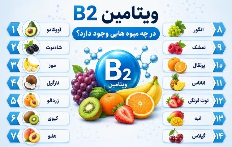 ویتامین b2 در چه میوه هایی وجود دارد؟ + جدول ویتامین ب ۲ در میوه ها ویتامین b2 در چه میوه هایی وجود دارد؟ + جدول ویتامین ب ۲ در میوه ها