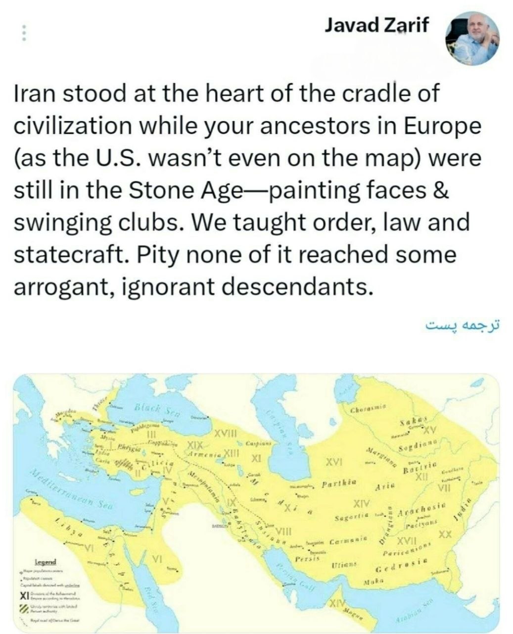 پست ظریف خطاب به ترامپ
