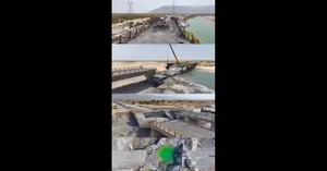 تصاویری از پل‌های غرب استان هرمزگان که مورد حمله آمریکا قرار گرفت