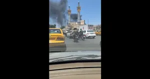تصاویری از آتش‌سوزی در کارگاه قیر حرم مطهر رضوی
